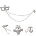 thumbnail image 2 of Shisuyan Lapel Pin With Chain Brooch Silver 1Pack 5.9X1.6X0.4In, 2 of 8