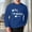 Blue, variant on Men Shirts Casual Comfortable Letter Print Long Sleeve Crewneck Tops Pullover Loose Fit Men Graphic Tees