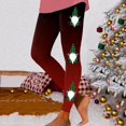 thumbnail image 3 of MKLEKYY Leggings deportivos para mujer Leggings para entrenamiento para mujer Leggings con estampado navideño de bloques de color Leggings suaves y elásticos 339, 3 of 4