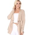 thumbnail image 2 of YEMAK Women's Long Sleeve Loose Fit Draped Open Front Casual Cardigan Sweater MK8218-MSH-M, 2 of 5