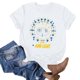 thumbnail image 1 of Puntoco Blusa de manga corta con estampado de moda para mujer, divertida camiseta de cuello redondo, 1 of 3