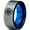 Blue Grey Flat Tungsten, variant on Tungsten Lion Lioness Panthera Leo Band Ring 8mm Men Women Comfort Fit Black Dome Brushed Gray Polished