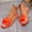 Orange, variant on Women Slide Sandals, High Heel Party Slip On Open Toe Ladies Shoes Orange Size 7.5