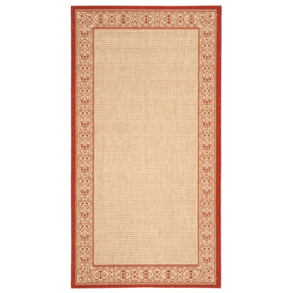 Safavieh Courtyard Donna Botanical Indoor/Outdoor Area Rug, Natural/Red, 2'7" x 5'