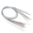 thumbnail image 1 of Smooth Stainless Steel Circular Knitting Needles Set, Durable Yarn Sliding Tips with Comfortable Grip for Basic Projects, Convenient Size Selection, 1 of 7