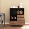 thumbnail image 4 of Gymax Buffet Sideboard w/ 4 Drawers & Open Compartment Heavy-Duty Metal Legs Black, 4 of 10