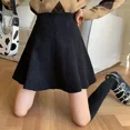thumbnail image 4 of Falda de pana para mujer, otoño/invierno, petite, cintura alta, adelgazante, corte A, informal, minivestido negro, nuevo estilo 2024, 4 of 5
