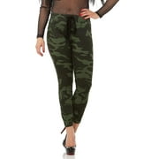 Forest Camo Skinny Jeans Joggers Drawstring Pants Womens Plus Size 16