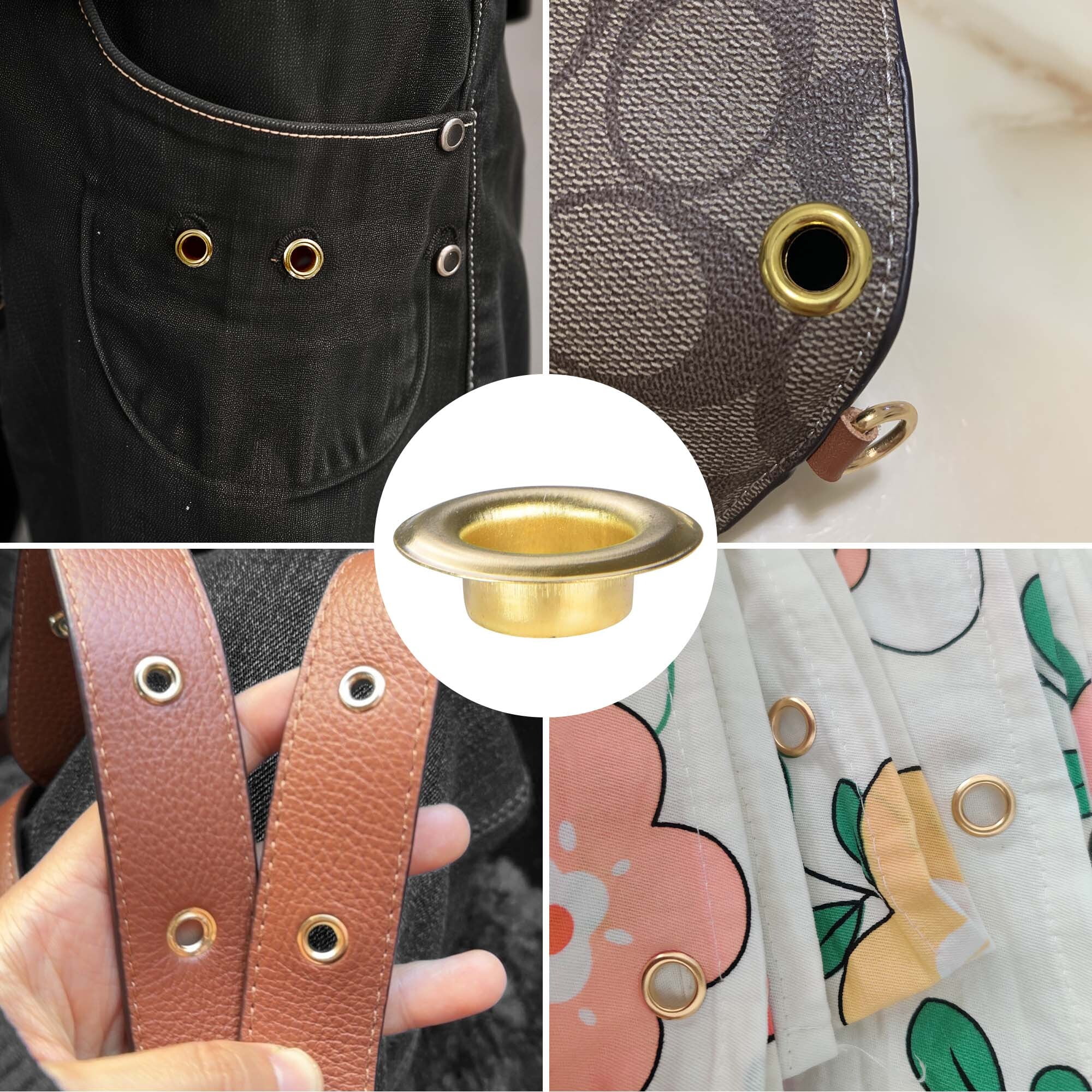 Yescom 10000 pcs 3/8" Grommet Kit #2 Brass Grommets Compatible with Semi Automatic Grommet Machine for Fabric Canvas Tarps Banners