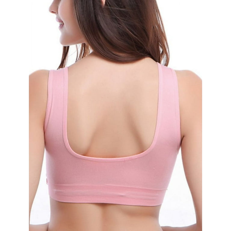  ZYZSTR Removable Pads Sports Bra Breathable Wirefree Gym Sports  Top Shockproof Women Fitness Running Workout Yoga Bra (Color : Pink, Size :  Large) : Clothing, Shoes & Jewelry