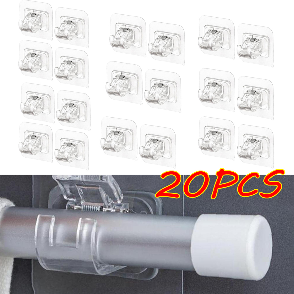 Self Adhesive Hooks Plastic Sticky End Window Hook for Net Curtain Rods