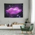 thumbnail image 2 of COMIO Women Lips Tapestry 3D Cool Black Purple Shiny Purple Women Lips Tapestry Wall Hanging for Girls Woman Bedroom Living Room Dorm Decor 40x30 Inch, 2 of 7