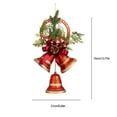 thumbnail image 3 of CASAFUN Christmas Bell Ornaments,Rustic Lucky Christmas Hanging Decor Bells On Rope, Xmas Tree Hanging Decorations Bells with Pine Needle and Bow for Crafts Holiday Party Favors Supplies, 3 of 6