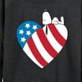 thumbnail image 3 of Peanuts - Snoopy On Flag Heart - Women's Lightweight French Terry Long Sleeve Shirt, 3 of 6