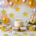 thumbnail image 7 of Triani 80Pcs Glitter Star Cutout Paper Five Stars Cutouts Paper Decorations Star Wall Decor 6 Inches Glitter Double Printed Paper Stars Party Decoration (Gold), 7 of 7