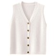 thumbnail image 7 of Women's Sleeveless Knit Vest Top V-Neck Button Down Casual Loose Cardigan Style Tank Top for Spring Summer Fall White M, 7 of 7