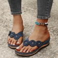 thumbnail image 3 of Flores retro súper cómodas zapatillas de punta redonda sandalias casuales de mujer chanclas Eccomum Negro 40, 3 of 6