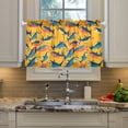 thumbnail image 2 of Yayeee Kitchen Curtains Tier Pair Light Filtering 27"x24" Rod Pocket Short Cafe Window Panel, Yellow Sardines Pattern, 2 of 7