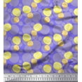thumbnail image 1 of Soimoi Purple polyester Crepe Fabric Lemon Slice Vegetable Print Sewing Fabric Yard 52 Inch Wide, 1 of 1