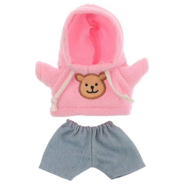 Doll Clothes Kit Bear Clothes Cute Stuffed Animal Doll Accessories Plush Toy Hoodie with Pants Set 20cm Bear Outfit for Plush Dolls Stuffed Toys