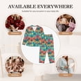 thumbnail image 7 of Pofeuu Hawaii Palms Print Womens Pajamas Set Long Sleeve Sleepwear Button Down Nightwear Soft Pj Lounge Sets Button Down Pajamas Women-X-Large, 7 of 7