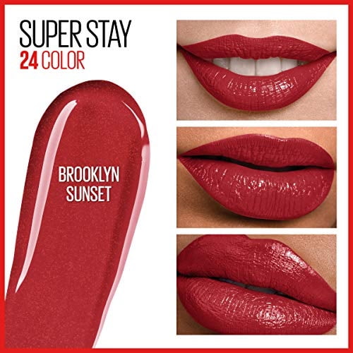 Maybelline SuperStay 24 Labial Líquido + Bálsamo, Duración + Color Impactante, Brooklyn Sunset -1cnt
