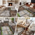 thumbnail image 6 of Barn Door Area&nbsp;Rug 6x9ft Vintage Brown Countryside Farmhouse Non-Slip&nbsp;Washable Square&nbsp;Rugs Soft Felt Indoor Floor Mat for Bedroom Kitchen Living Room Bathroom, 6 of 9
