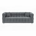 thumbnail image 5 of Grey Teddy Fleece 80 Inch Sofa with 2 Pillows & Hardware Foot, 5 of 11
