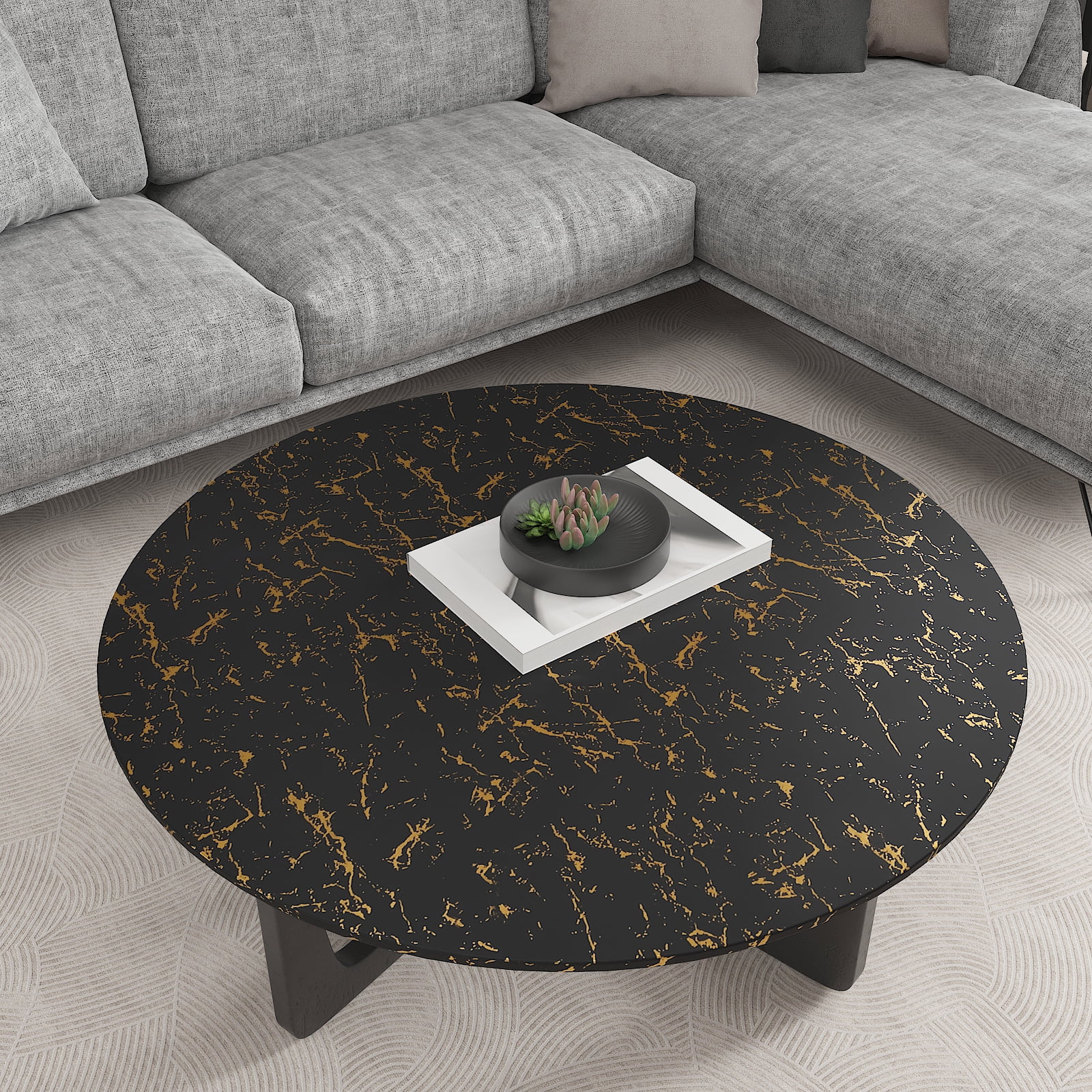 CHIHUT 17.7”x236” Black Gold Marble Contact Paper for Countertops Self Adhesive Vinyl Wallpaper