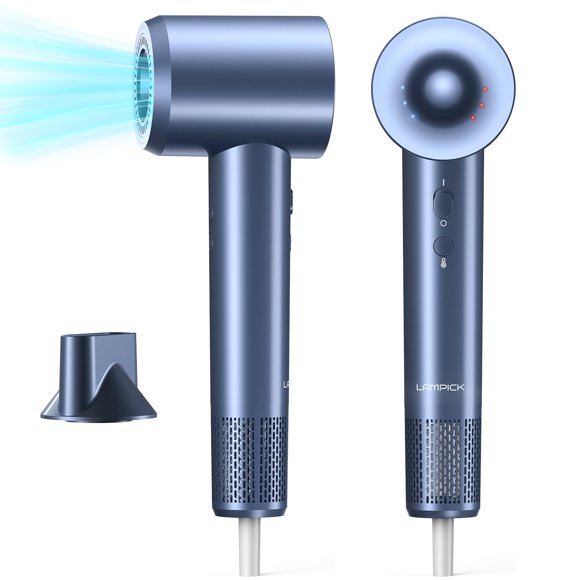 LAMPICK Hair Dryer, Ionic Blow Dryer, Professional High-Speed Hairdryer with 150,000 RPM Motor for Fast Drying, 5 Temps/3 Speeds Lightweight Hairdryer with Magnetic N