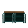 thumbnail image 6 of Hassch 59.45" Buffet Sideboard with Storage, Modern Farmhouse Display Cabinet with 4 Tempered Glass Doors & Adjustable Shelf, Wooden Buffet Table for Kitchen Dining Room Living Room, Dark Green, 6 of 9