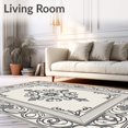 thumbnail image 2 of ODIKA 5'x7' Machine Washable Non-Slip Area Rug, Classic Medley with Distressed Ornamental Detailing High Traffic Rug with Pad, Ivory, 657833, 2 of 8