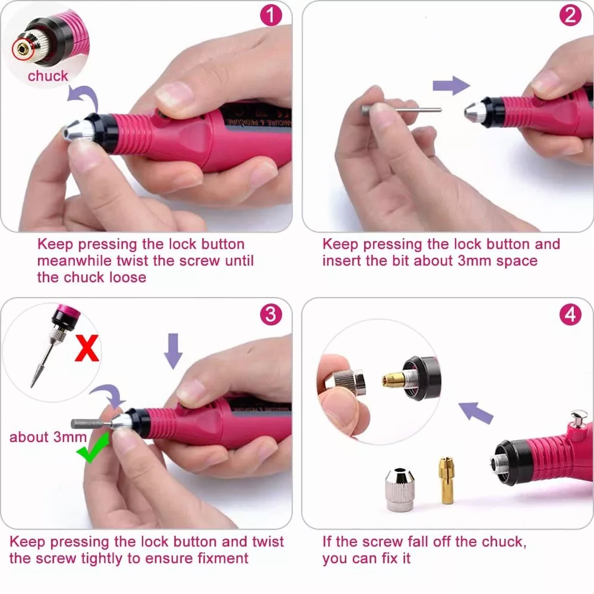 FLINT- Electric Drill Nail File Acrylic Art File Manicure Pedicure Portable Machine Kit