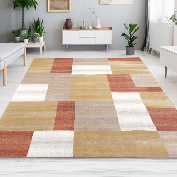 Clifton Geometric Patchwork Contemporary Area Rug MultiColor / 4 ft. x