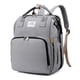 thumbnail image 2 of Bolsa de pañales para bebé, gran capacidad, portátil, multifuncional, transpirable, plegable, mochila para pañales, color gris, 2 of 5
