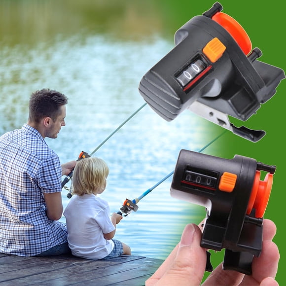 Contador de Hilo de Pescar | Medidor de profundidad de alta precisión para pesca en el mar y carrete | Nylon ABS Impermeable Duradero | Accesorio de clip de acero inoxidable | Se adapta a todas las