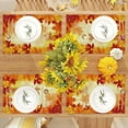 thumbnail image 5 of Linen Orange Watercolor Maple Leaf Fall Placemats Set of 4 Farmhouse Fall Autumn Thanksgiving Home Kitchen Dining Room Table Decorations for Home, 5 of 5