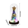 thumbnail image 3 of Mini Christmas tree glass cover ornament, multicolor LED light decoration battery powered, transparent glass desktop display, for holiday home and office decor, 3 of 6