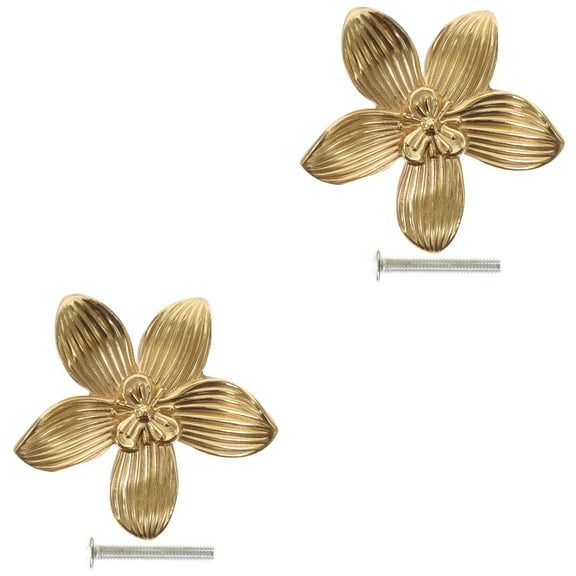 2 Count Lock Cabinet Door Handle Gold Handles Knobs Cabinets Drawers Dresser