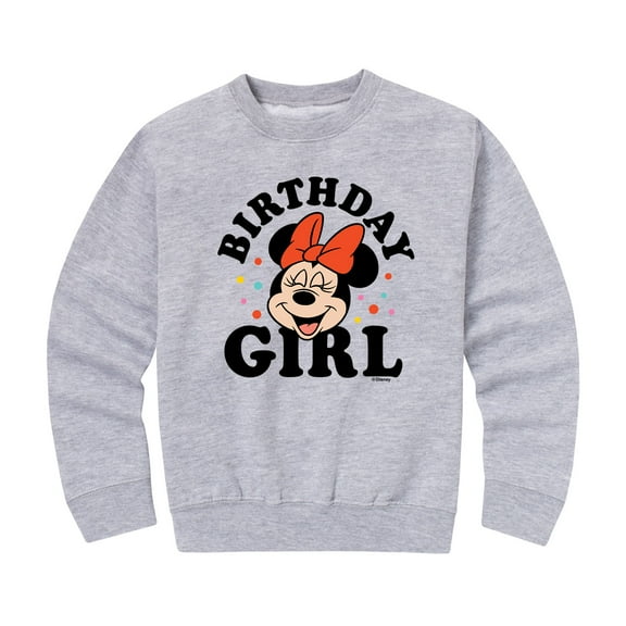 Mickey & Friends - Minnie Birthday Girl - Toddler And Youth Crewneck Fleece Sweatshirt
