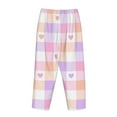 thumbnail image 5 of Junzan Heart Buffalo Plaid Women'S Pajama Pants Drawstring Comfy Sleep Bottoms With Pockets, 5 of 9