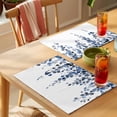thumbnail image 4 of Watercolor Blue Leaves Placemats Set of 6 Eucalyptus Leaf Place Mats Table Mats Kitchen Dining Home Outdoor Party Table Decoration, 4 of 9