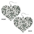 thumbnail image 2 of Leather Heart Earrings Dangle For Women Camouflage Love Earrings Drop For Women, 2 of 6