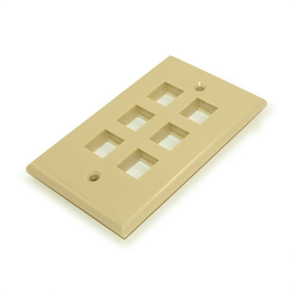 Wall plate: Keystone, 6 Hole - Ivory