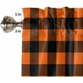 thumbnail image 5 of Kitchen Curtains and Valances Set, Rustic Orange and Black Buffalo Plaid Rod Pocket Window Valance 18 Inch Window Curtain Panels for Living Room Bedroom Laundry, 27.5x24in, 3 Pieces, 5 of 6