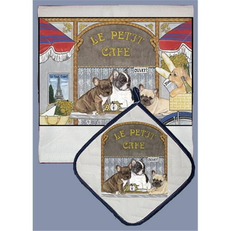

Pipsqueak Productions Dish Towel and Pot Holder Set - French Bull Dog