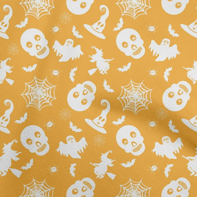 oneOone Rayon Light Peach Fabric Halloween Craft Projects Decor Fabric Printed By The Yard 56 Inch Wide