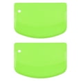 thumbnail image 1 of Multipurpose Kitchen Baking Helper, Flexible Plastic Bowl Scraper With Green Silicone Edge For Non-Stick Easy Cleaning, Dishwasher Safe Flat Dough Cutter, Oversized 2 Pieces, 1 of 6