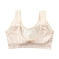 thumbnail image 3 of Bandeau Bra Women Fashion Bra Solid Vest Camisole Breathable Push Up Tops Underwear V-Neck Pullover Bra Feature Hook and Eye Closure Longline Bra Style Y-94 , Beige, 3 of 8