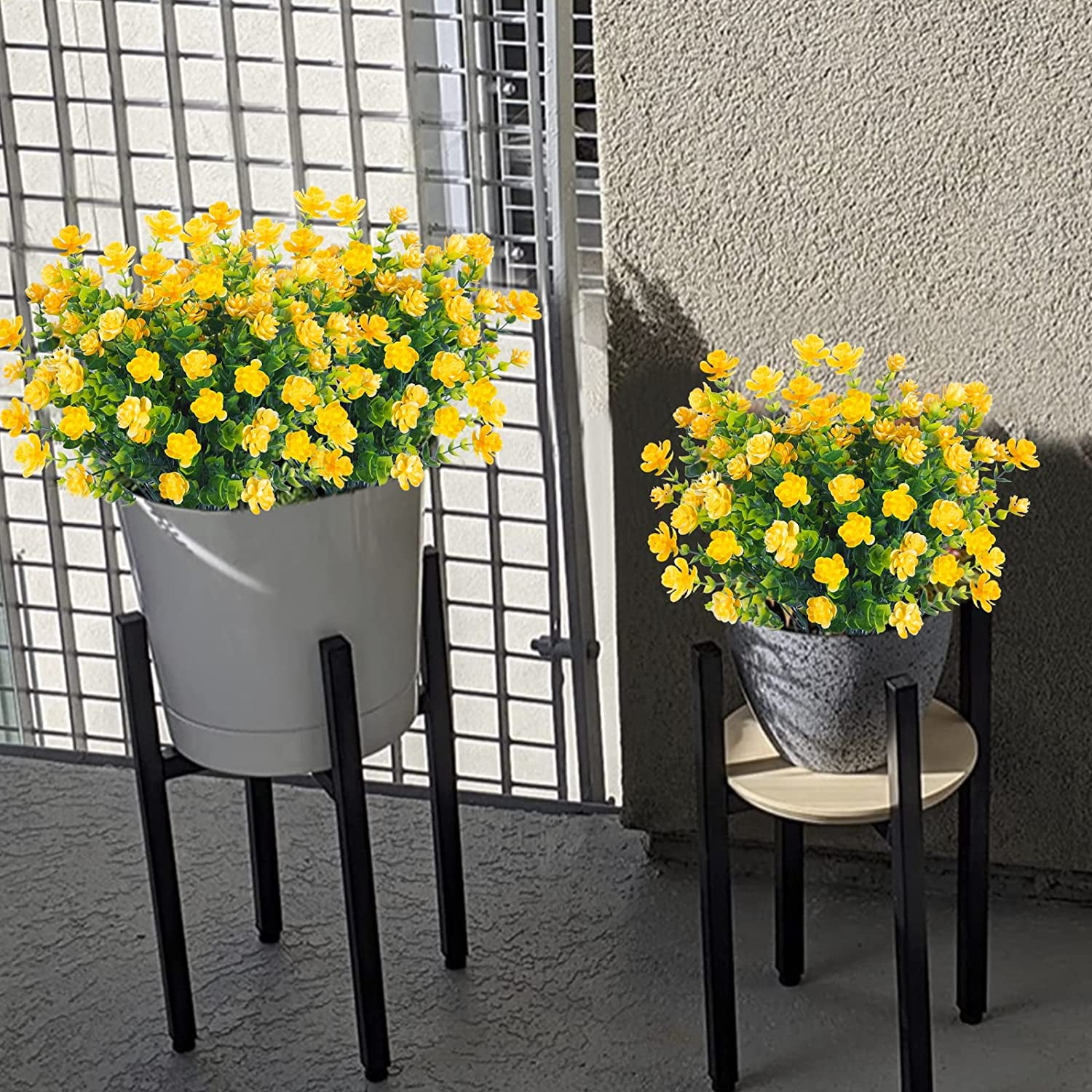 20 Bundles Artificial Flowers for Outdoor Decoration, Fall Decoration UV Resistant Faux Outdoor Plastic Greenery Shrubs Plants Fake Flowers Home Garden Fall Decor(Orange Red)